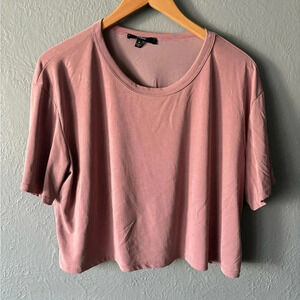 Lulu’s Cropped Modal Short Sleeve Tee Dusty Rose Medium